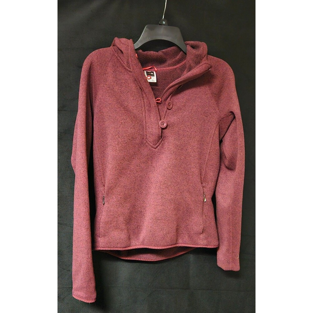 The North Face Women’s Fleece Hooded Pullover Sweater Hood Maroon Size Medium